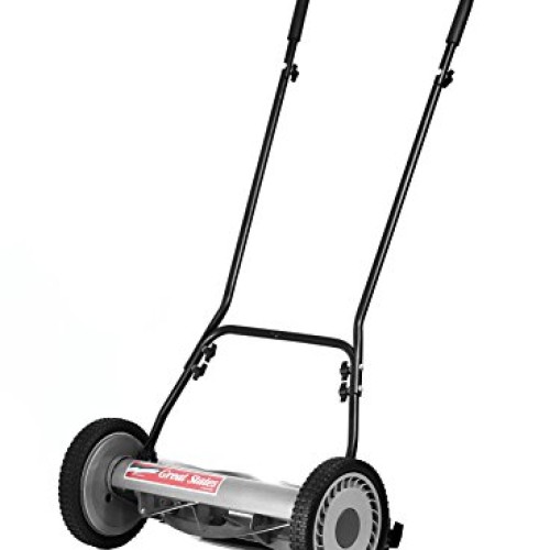 Great States 815-18 18-Inch 5-Blade Push Reel Lawn Mower, Grey