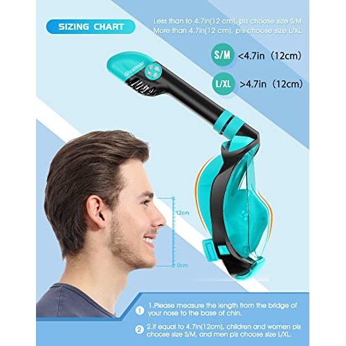 Greatever G2 Full Face Snorkel Mask with Latest Dry Top System,Fol...