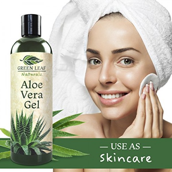 Green Leaf Naturals Aloe Vera Gel for Skin, Face and Hair, 8-Ounce