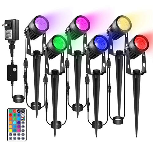 GreenClick RGB LED Landscape Lighting Low Voltage 6-in-1 with Remo...