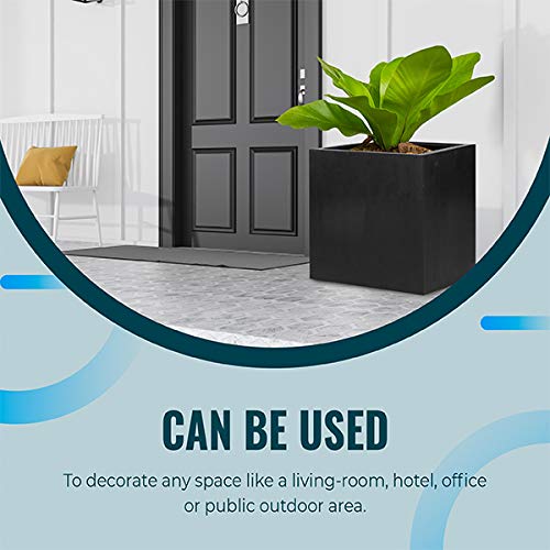 Greeneria Elegant Modern Black Square Indoor Outdoor Planter Pot –...