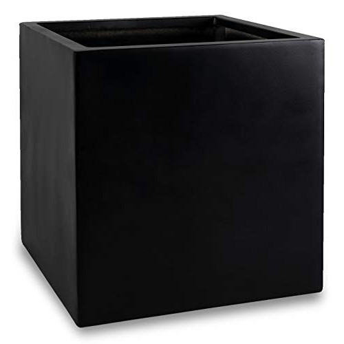 Greeneria Elegant Modern Black Square Indoor Outdoor Planter Pot –...