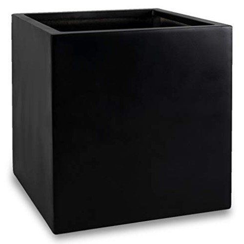 Greeneria Elegant Modern Black Square Indoor Outdoor Planter Pot –...