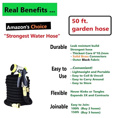 GreenFriendlyHome 2019 50ft Expandable Garden Hose, Flexible Expan...