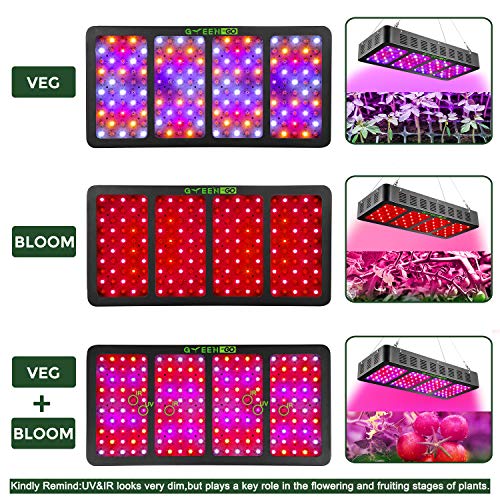 2000W LED Grow Light Full Spectrum with Veg&Bloom Switch,GREENGO T...