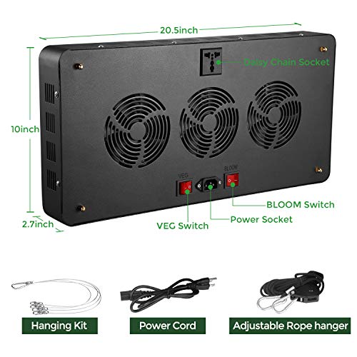 2000W LED Grow Light Full Spectrum with Veg&Bloom Switch,GREENGO T...
