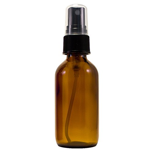 2 Oz Amber Boston Round Glass Bottle with Black Fine Mist Sprayer ...