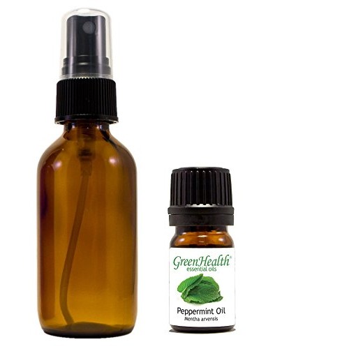 2 Oz Amber Boston Round Glass Bottle with Black Fine Mist Sprayer ...