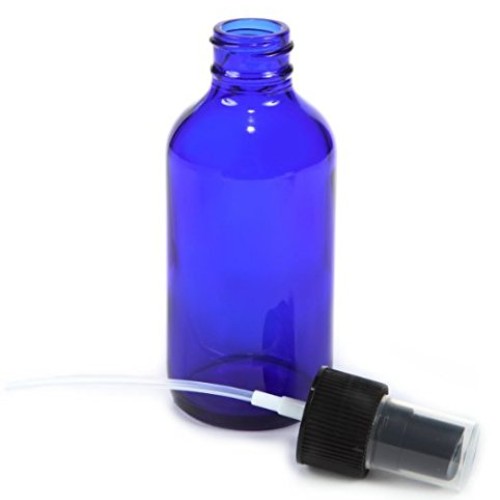 4 oz Cobalt Blue Glass Bottles, with Black Fine Mist Sprayer Pack...