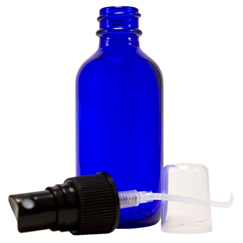 Greenhealth Pack of 12 2oz Cobalt Blue Glass Bottle with Black Fi...