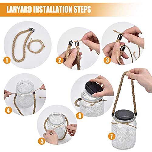 6 Packs of Mason Jar Lights, with 4 Warm White Solar Lights Lids a...