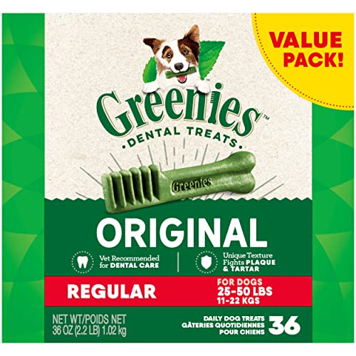 GREENIES Original Regular Natural Dog Dental Care Chews Oral Healt...