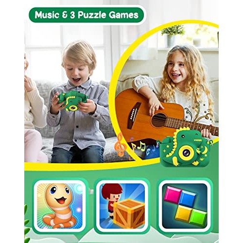 GREENKINDER Dinosaur Kids Camera, Toddler Digital Camera for Ages ...