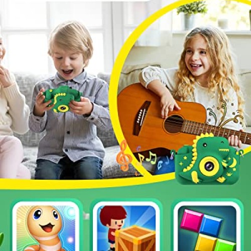 GREENKINDER Dinosaur Kids Camera, Toddler Digital Camera for Ages ...