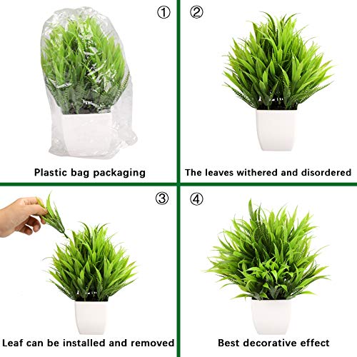 GREENTIME 3Pack Mini Fake Plants in Pots,Artificial Plastic Eucaly...