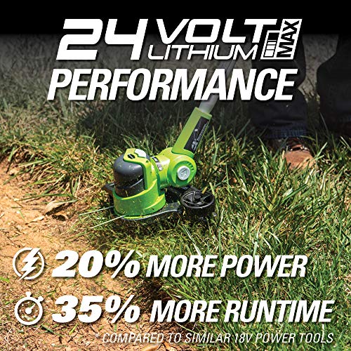 Greenworks 12-Inch 24V Cordless String Trimmer/Edger, 2.0 AH Batte...
