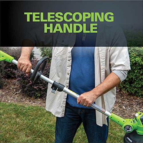 Greenworks 12-Inch 24V Cordless String Trimmer/Edger, 2.0 AH Batte...