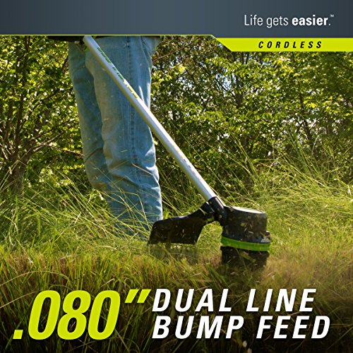 Greenworks 16-Inch 80V String Trimmer, 2.0Ah Battery & Charger Inc...