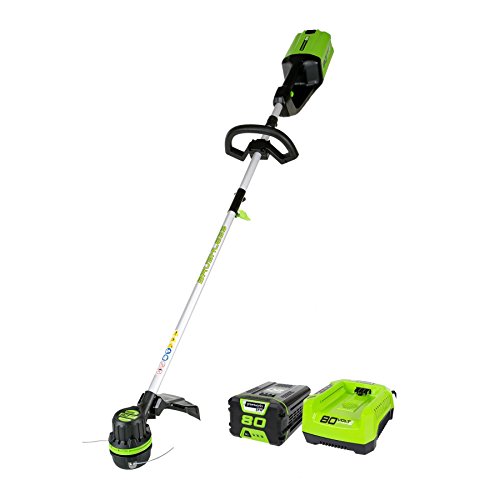 Greenworks 16-Inch 80V String Trimmer, 2.0Ah Battery & Charger Inc...