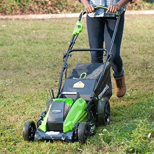 Greenworks 19-Inch 40V Brushless Cordless Lawn Mower, 4.0 AH & 2.0...