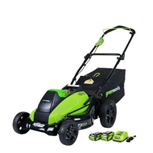 Greenworks 19-Inch 40V Brushless Cordless Lawn Mower, 4.0 AH & 2.0...