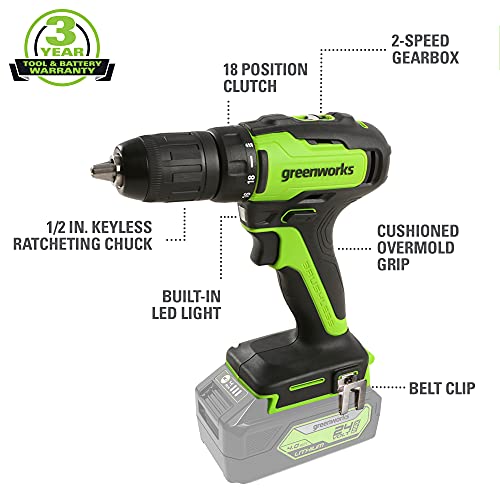 Greenworks 2 x 24V 48V 17 Brushless Lawn Mower, 2 4Ah USB Bat...