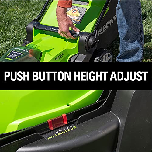 Greenworks 2 x 24V 48V 17 Brushless Lawn Mower, 2 4Ah USB Bat...