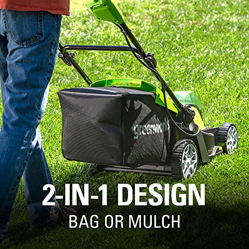 Greenworks 2 x 24V 48V 17 Brushless Lawn Mower, 2 4Ah USB Bat...