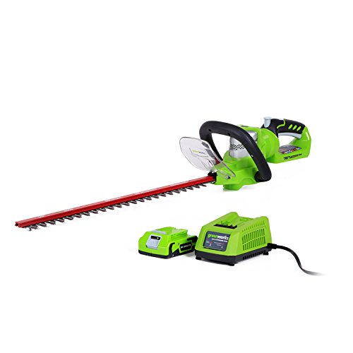 Greenworks 22-Inch 24V Cordless Hedge Trimmer, 2.0 AH Battery Incl...