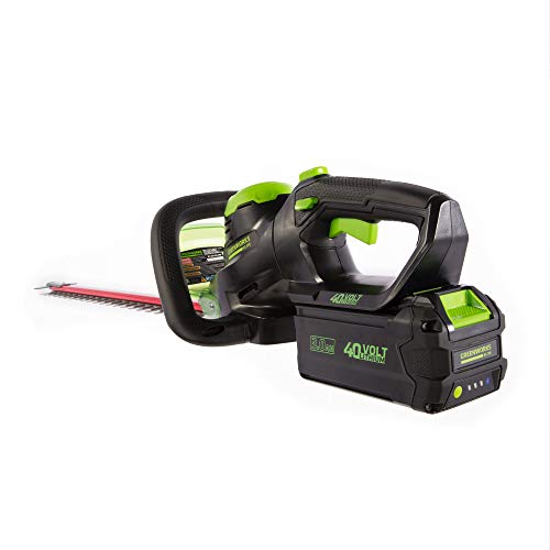 Greenworks 24-Inch 40V Cordless Hedge Trimmer, 3.0Ah Battery and C...