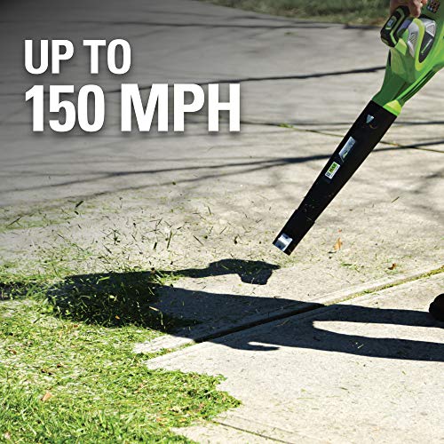 Greenworks 24252 40V 150 MPH Variable Speed Cordless Leaf Blower, ...