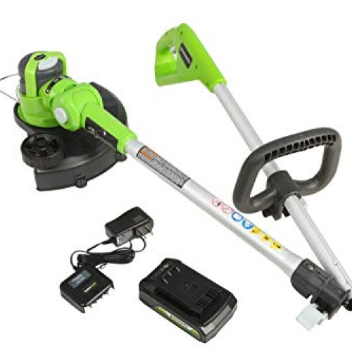 Greenworks 24V 12 String Trimmer, 2Ah USB Battery and Charger Inc...