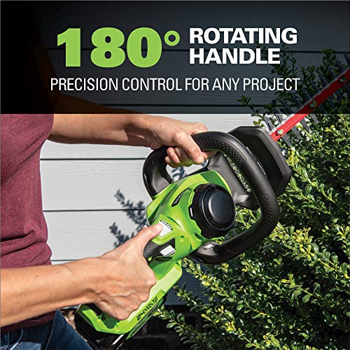 Greenworks 24V 22 Laser Cut Hedge Trimmer, 4Ah USB Battery and ...