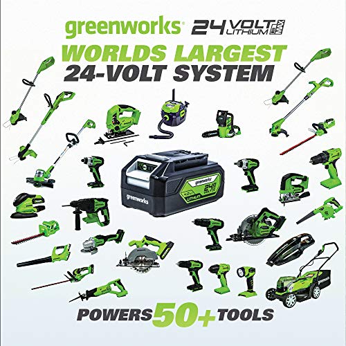 Greenworks 24V 22 Laser Cut Hedge Trimmer, 4Ah USB Battery and ...