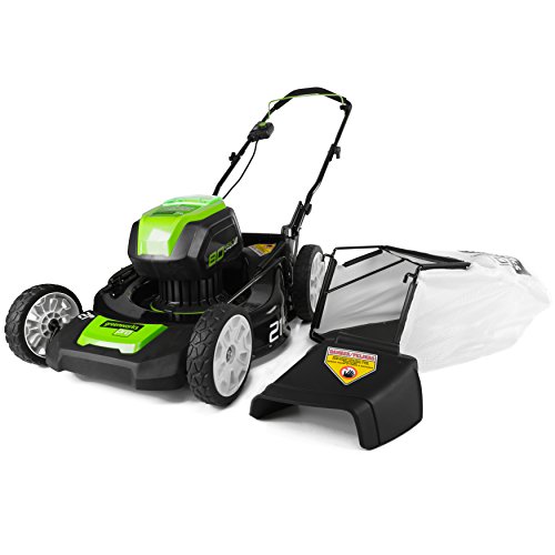 Greenworks 2502202 Pro 21-Inch 80V Push Cordless Lawn Mower, Batte...