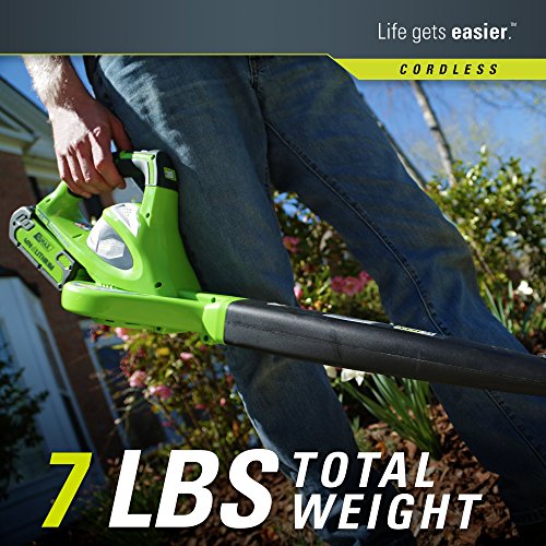 Greenworks 40V 150 MPH Variable Speed Leaf Cordless Blower, Batter...