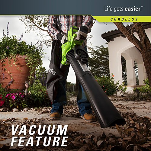 Greenworks 40V 185 MPH Variable Speed Cordless Leaf Blower/Vacuum,...