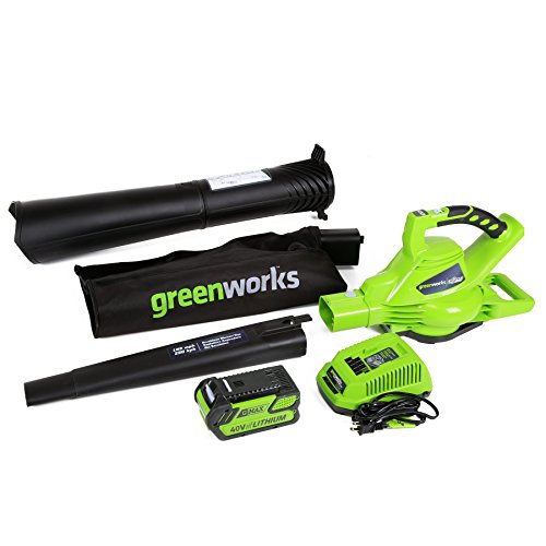 Greenworks 40V 185 MPH Variable Speed Cordless Leaf Blower/Vacuum,...