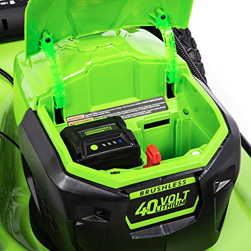 Greenworks 40V 21-Inch Brushless Self-Propelled Mower 6AH Battery ...