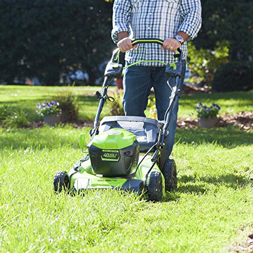 Greenworks 40V 21-Inch Brushless Self-Propelled Mower 6AH Battery ...