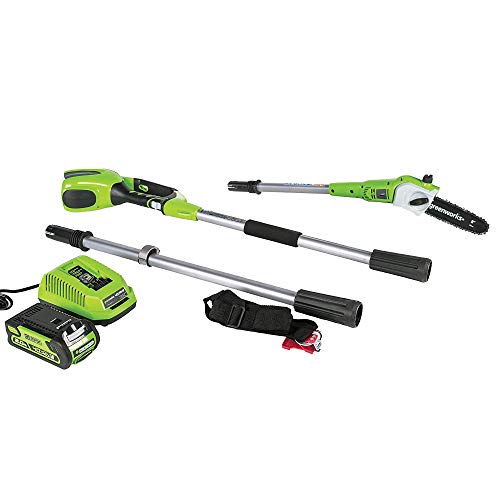 Greenworks 8.5 40V Cordless Pole Saw, 2.0 AH Battery Included 20672
