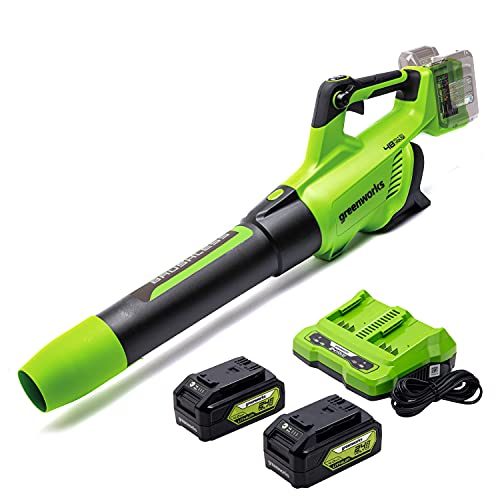Greenworks BL48L4410 Axial Leaf Blower, Brushless, Green