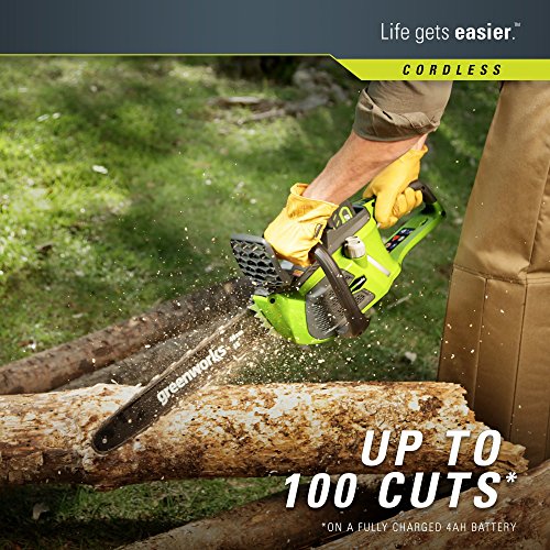 Greenworks G-MAX 40V 16-Inch Cordless Chainsaw, 4AH Battery and a ...