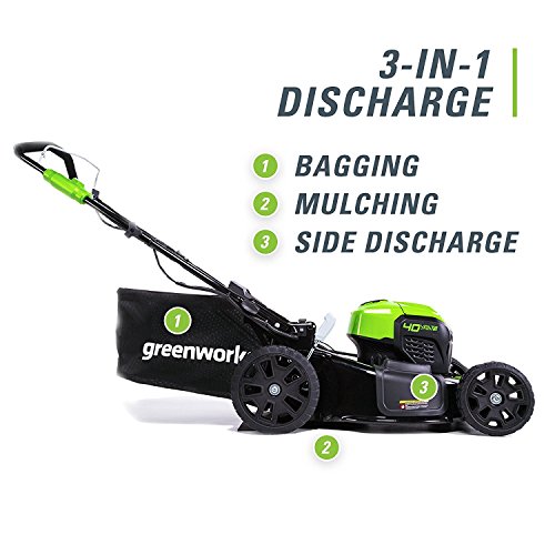 Greenworks G-MAX 40V 20-Inch Cordless 3-in-1 Lawn Mower with Smart...
