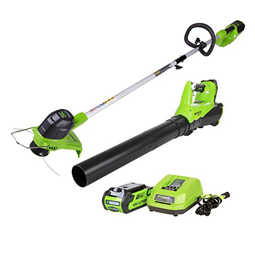 Greenworks G-MAX 40V Cordless String Trimmer and Leaf Blower Combo...