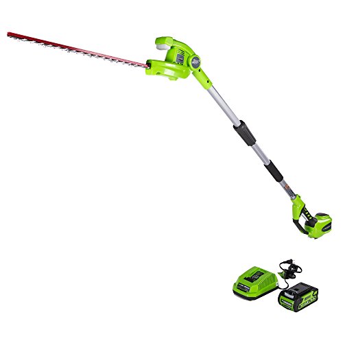 Greenworks PH40B210 20-Inch 40V Cordless Pole Hedge Trimmer 2.0 AH...