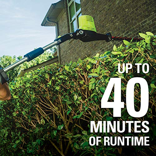 Greenworks PH80B210 20-Inch 80V Cordless Pole Hedge Trimmer, 20 in...