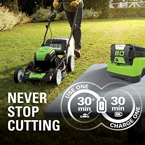 Greenworks Pro 80V 21 inch Cordless Push Lawn Mower, Includes Two ...