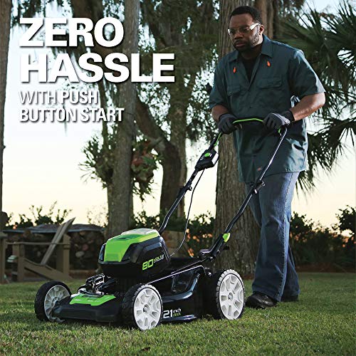 Greenworks Pro 80V 21 inch Cordless Push Lawn Mower, Includes Two ...