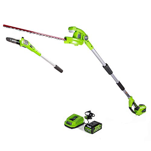 Greenworks PSPH40B210 8 Inch 40V Cordless Pole Saw with Hedge Trim...